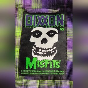 Misfits x Dixxon Flannel Co. Limited Edition Black Green Purple Men's Shirt 5XL